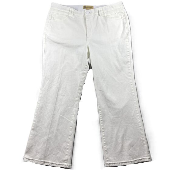 Democracy Women Jeans Ab-Technology White Denim Bootcut Coastal Size 16 H292 - Picture 1 of 10